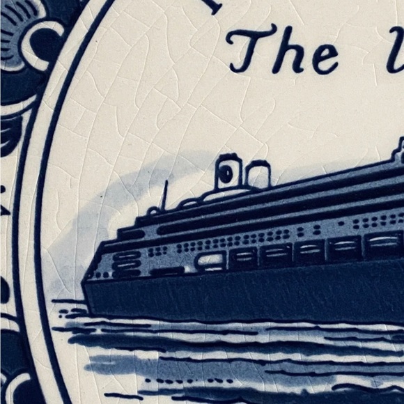 Holland America Line- The Inaugural Ms Rotterdam VI 1997 Blauw Delft Plate - EUC - Picture 6 of 8